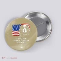 Proud Cavalier King Charles Spaniel Dad American Flag Dog Button thumb 0