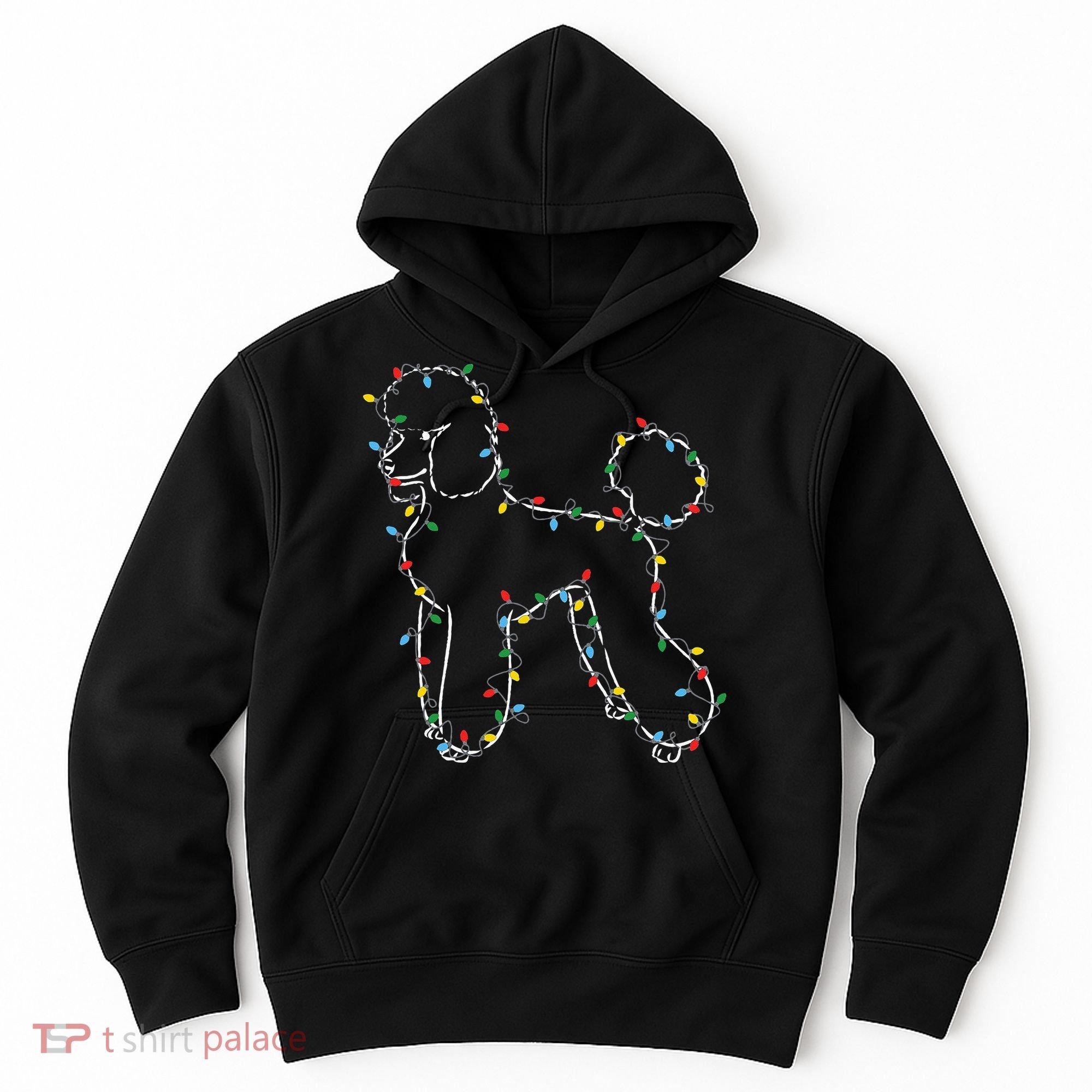 Poodle Christmas Lights Poodle Dog Lover Ugly Sweater Xmas Hoodie