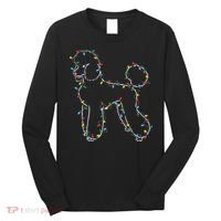 Poodle Christmas Lights Poodle Dog Lover Ugly Sweater Xmas Long Sleeve Shirt thumb 0