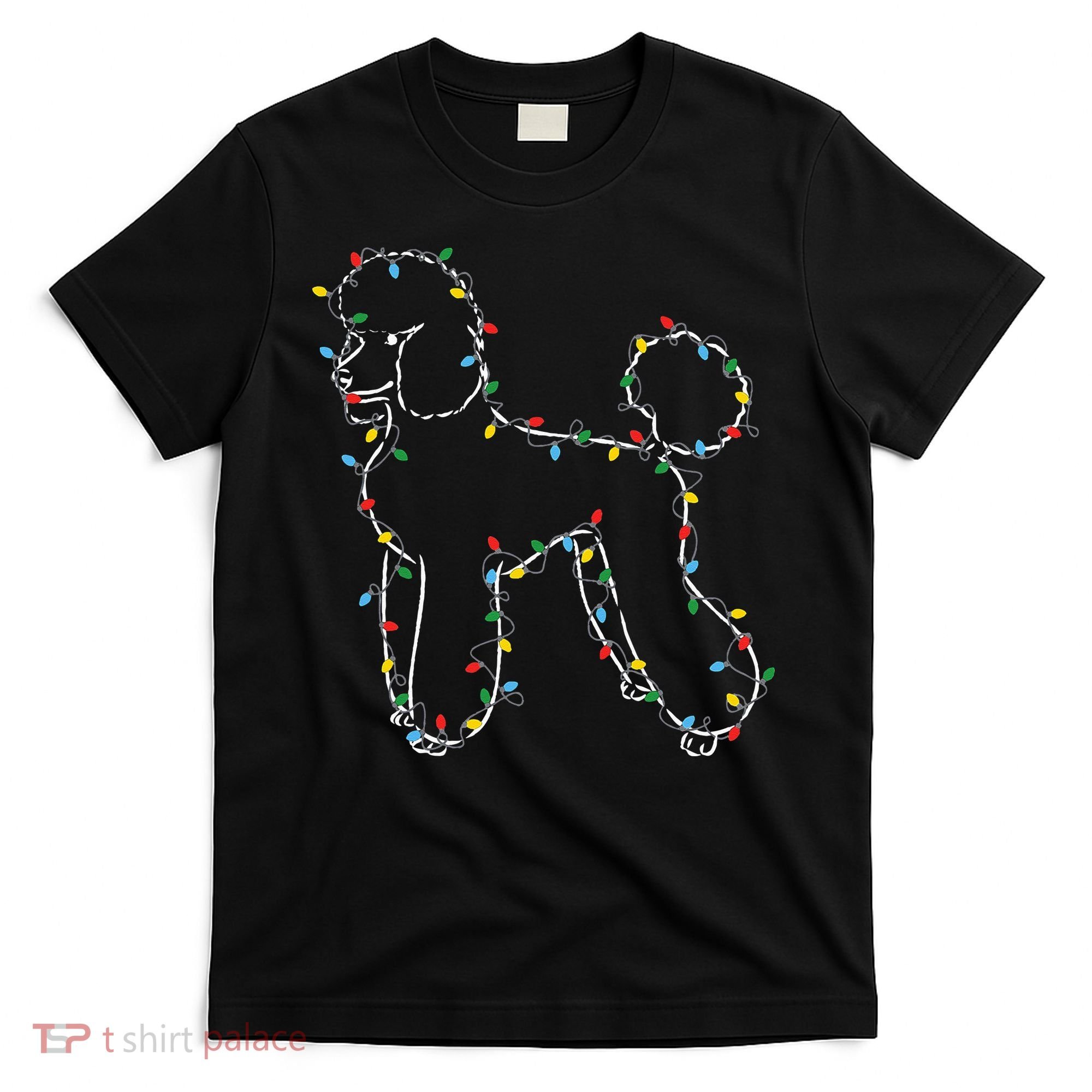 Poodle Christmas Lights Poodle Dog Lover Ugly Sweater Xmas T-Shirt
