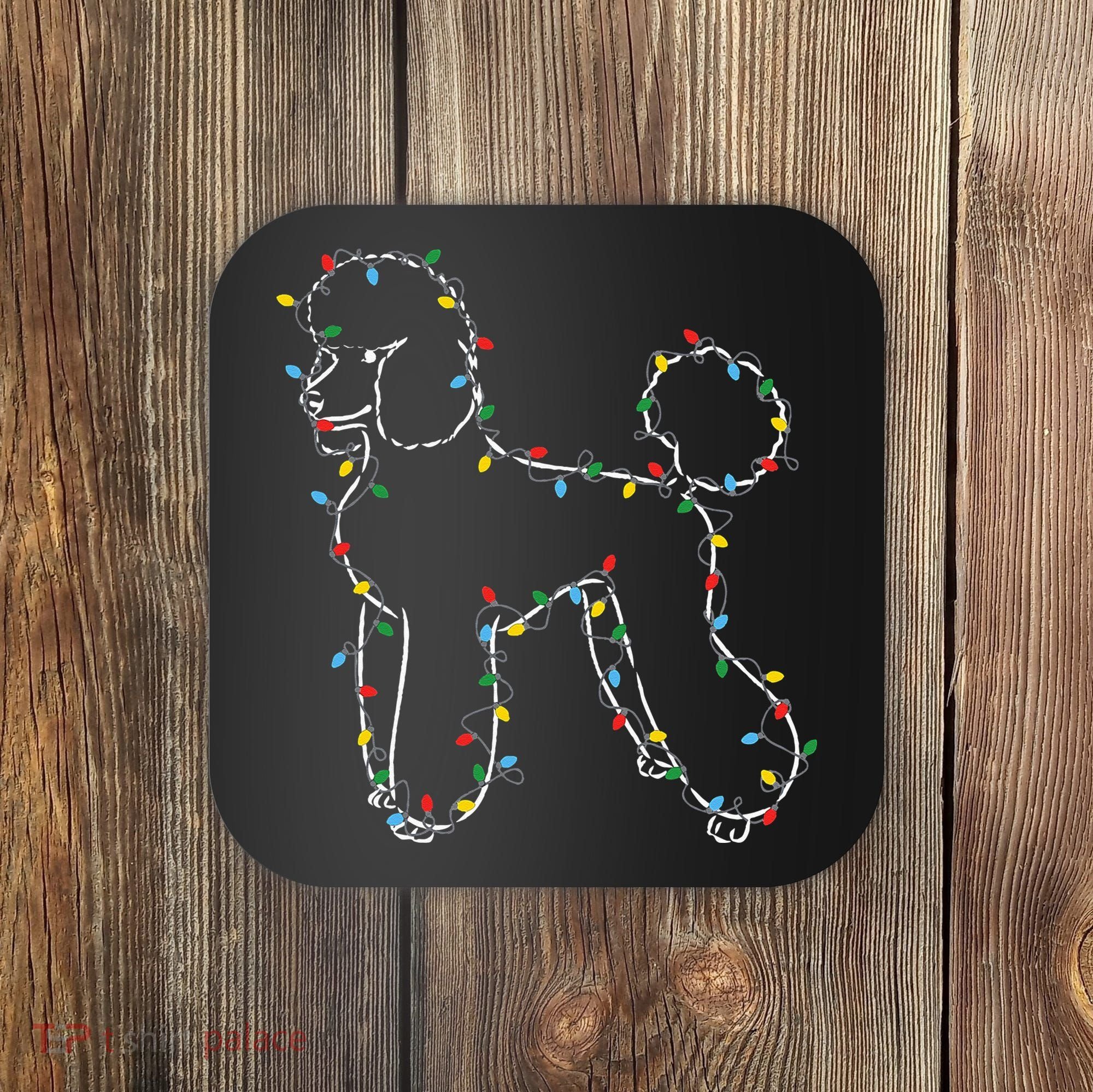 Poodle Christmas Lights Poodle Dog Lover Ugly Sweater Xmas Coaster