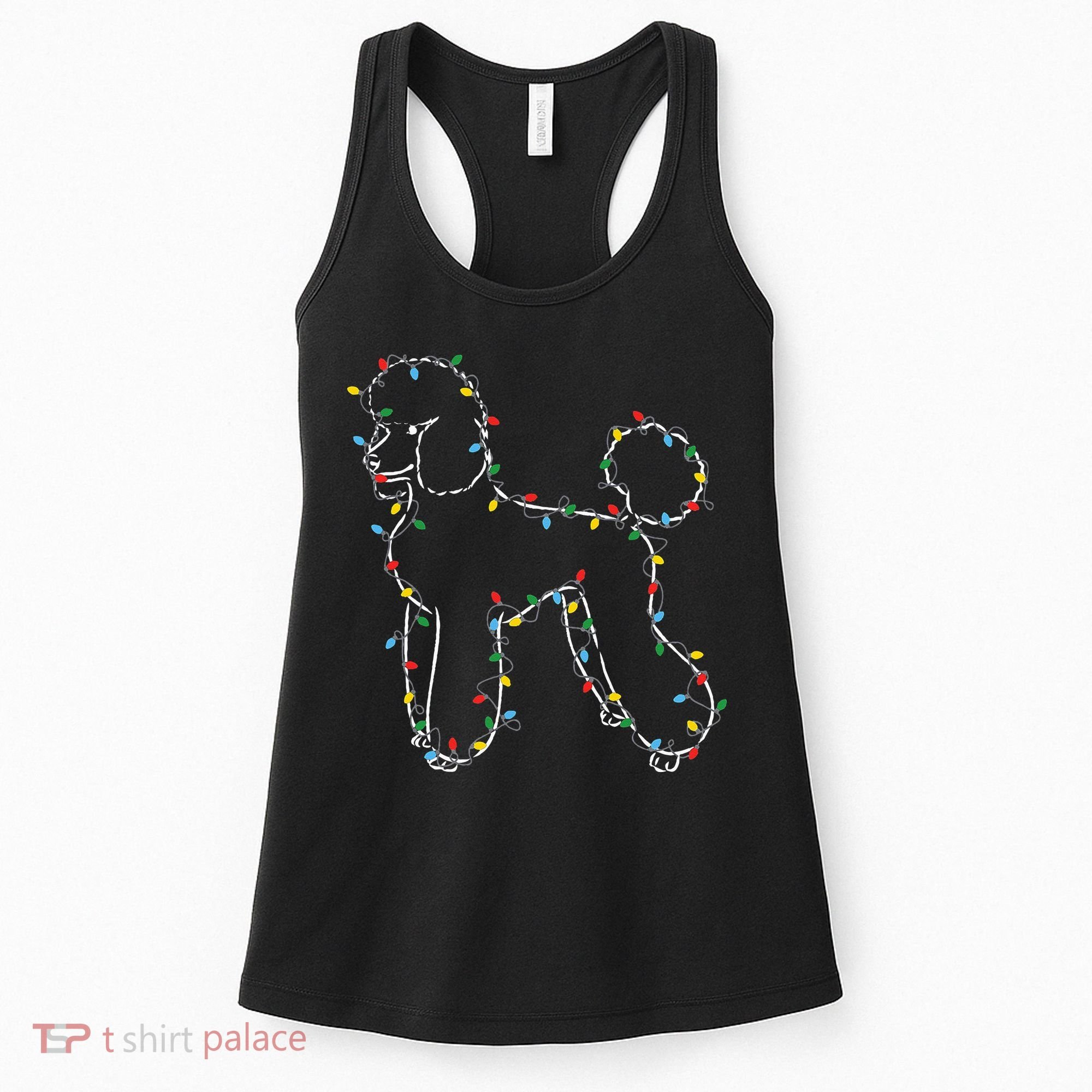 Poodle Christmas Lights Poodle Dog Lover Ugly Sweater Xmas Women's Tank Top