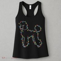 Poodle Christmas Lights Poodle Dog Lover Ugly Sweater Xmas Women's Tank Top thumb 3