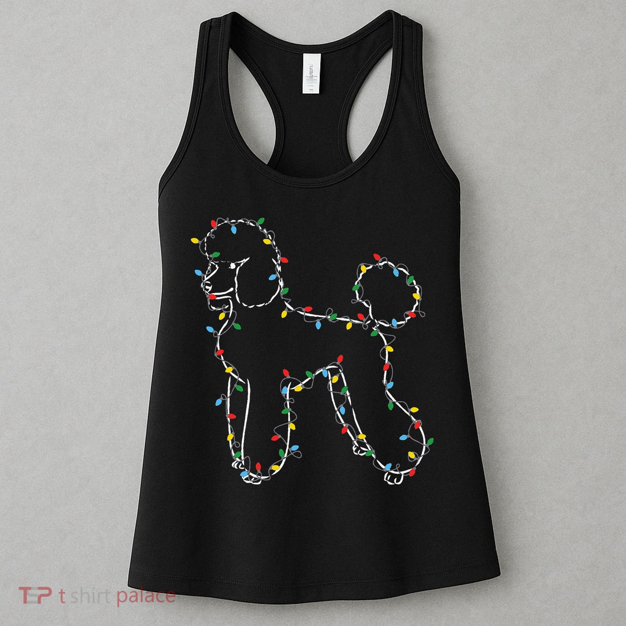 Poodle Christmas Lights Poodle Dog Lover Ugly Sweater Xmas Women's Tank Top