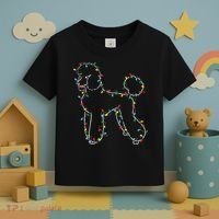 Poodle Christmas Lights Poodle Dog Lover Ugly Sweater Xmas Toddler T-Shirt thumb 3