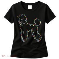 Poodle Christmas Lights Poodle Dog Lover Ugly Sweater Xmas Women's T-Shirt thumb 0