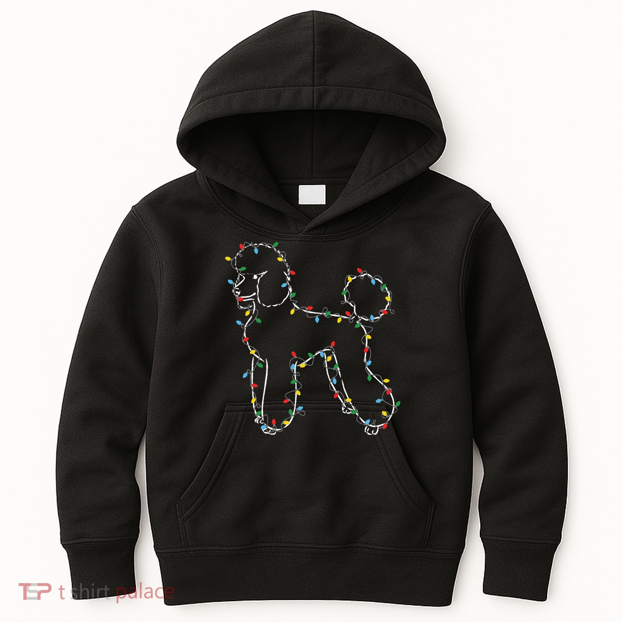 Poodle Christmas Lights Poodle Dog Lover Ugly Sweater Xmas Kids Hoodie
