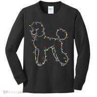 Poodle Christmas Lights Poodle Dog Lover Ugly Sweater Xmas Kids Long Sleeve Shirt thumb 0