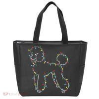 Poodle Christmas Lights Poodle Dog Lover Ugly Sweater Xmas Tote Bag thumb 0