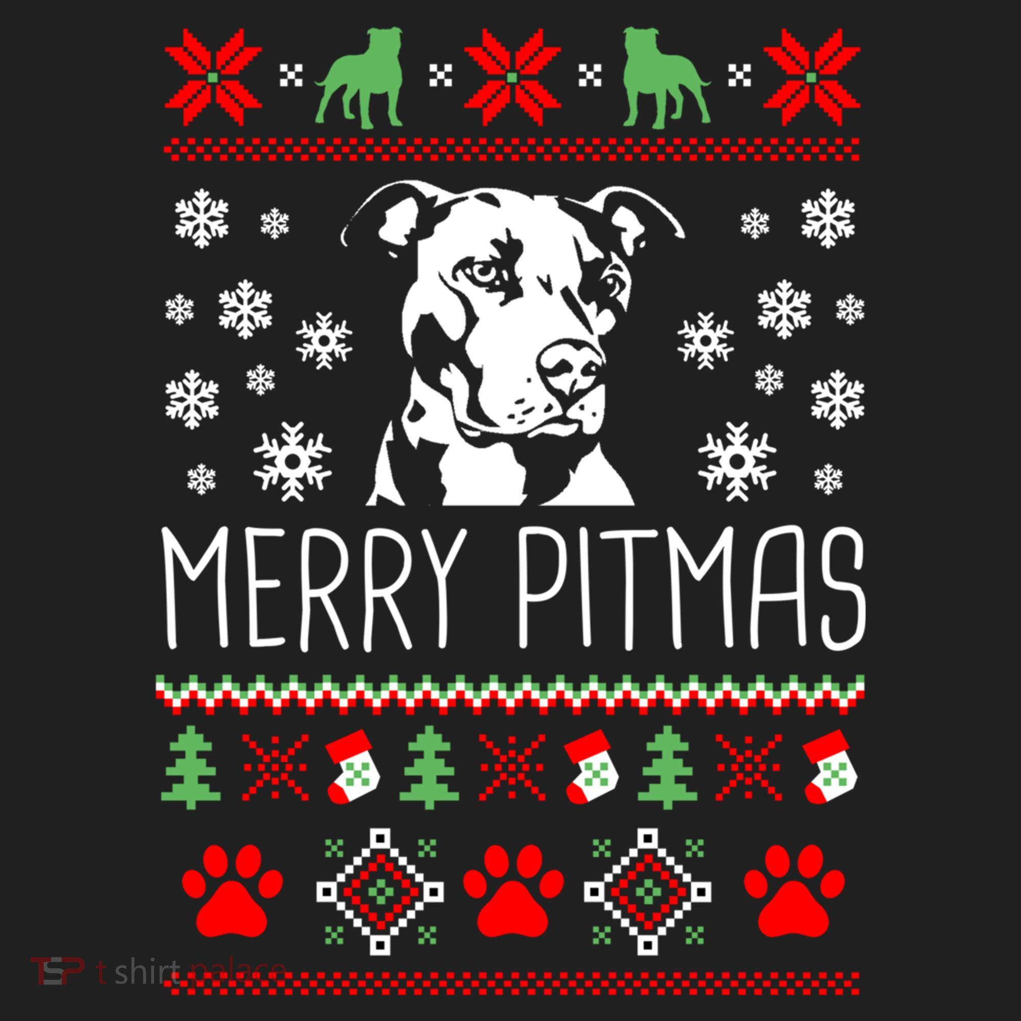 Pitbull Christmas Lovers Merry Pitmas Ugly Christmas Gift Women's Sweatshirt
