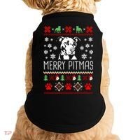 Pitbull Christmas Lovers Merry Pitmas Ugly Christmas Gift Doggie Tank thumb 0