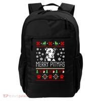 Pitbull Christmas Lovers Merry Pitmas Ugly Christmas Gift Backpack thumb 0