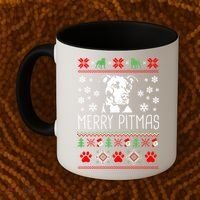 Pitbull Christmas Lovers Merry Pitmas Ugly Christmas Gift Coffee Mug thumb 2