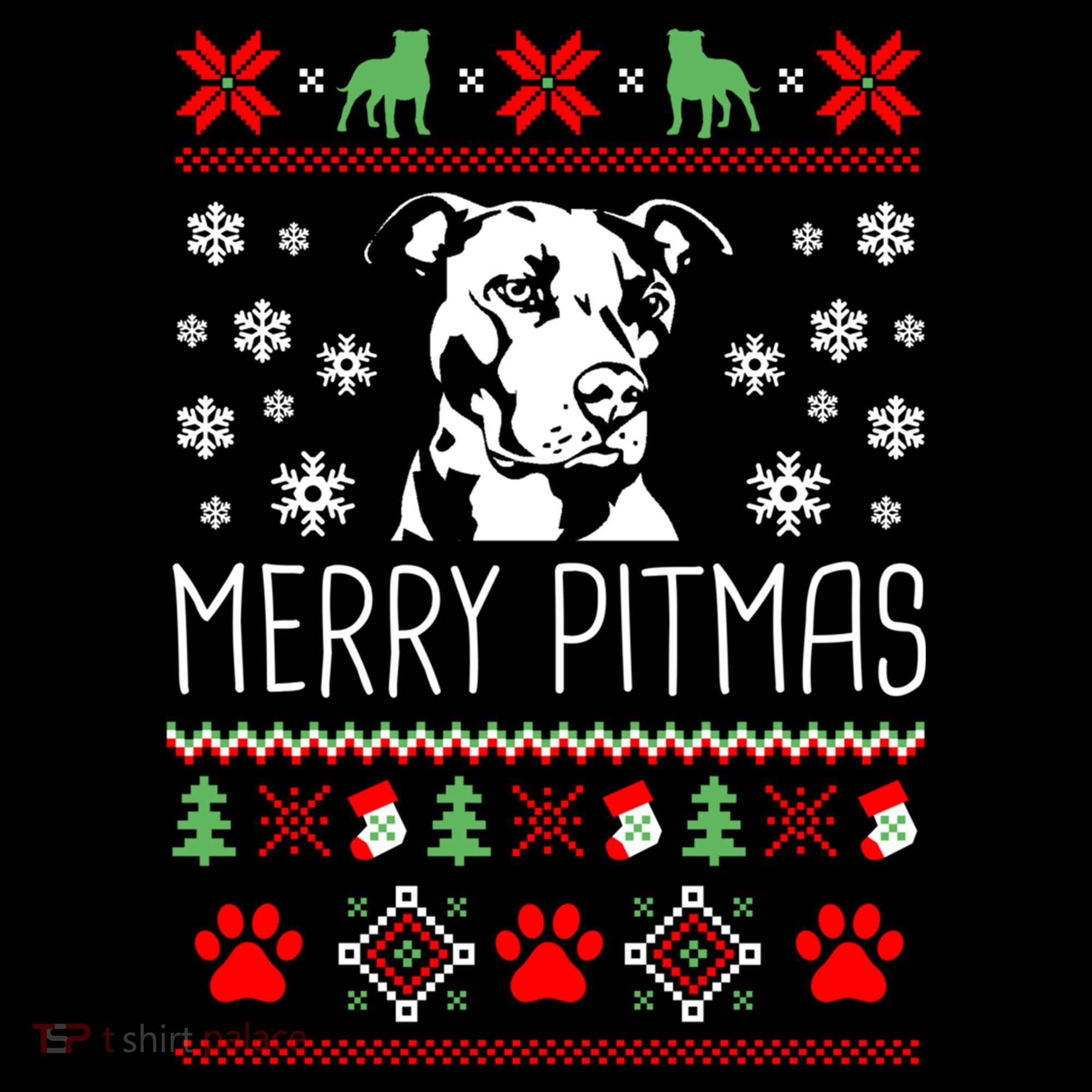Pitbull Christmas Lovers Merry Pitmas Ugly Christmas Gift Women's Hoodie