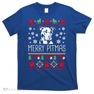 Pitbull Christmas Lovers Merry Pitmas Ugly Christmas Gift T-Shirt