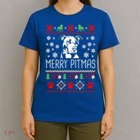 Pitbull Christmas Lovers Merry Pitmas Ugly Christmas Gift T-Shirt thumb 4