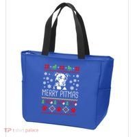 Pitbull Christmas Lovers Merry Pitmas Ugly Christmas Gift Tote Bag thumb 3