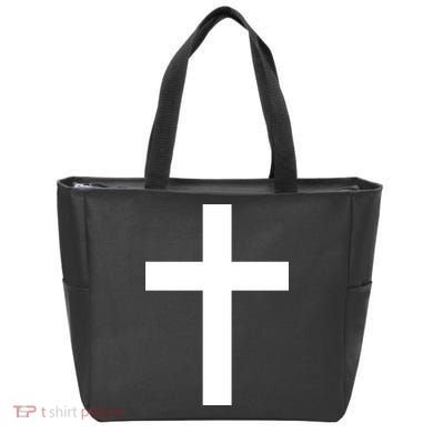 Pocket Cross Logo Tote Bag