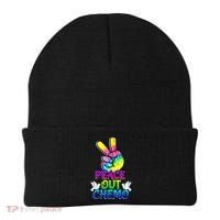 PeaceOut Chemo Last Day Of Chemo End Chemotherapy Cancer Beanie thumb 0