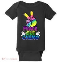PeaceOut Chemo Last Day Of Chemo End Chemotherapy Cancer Baby Bodysuit thumb 0