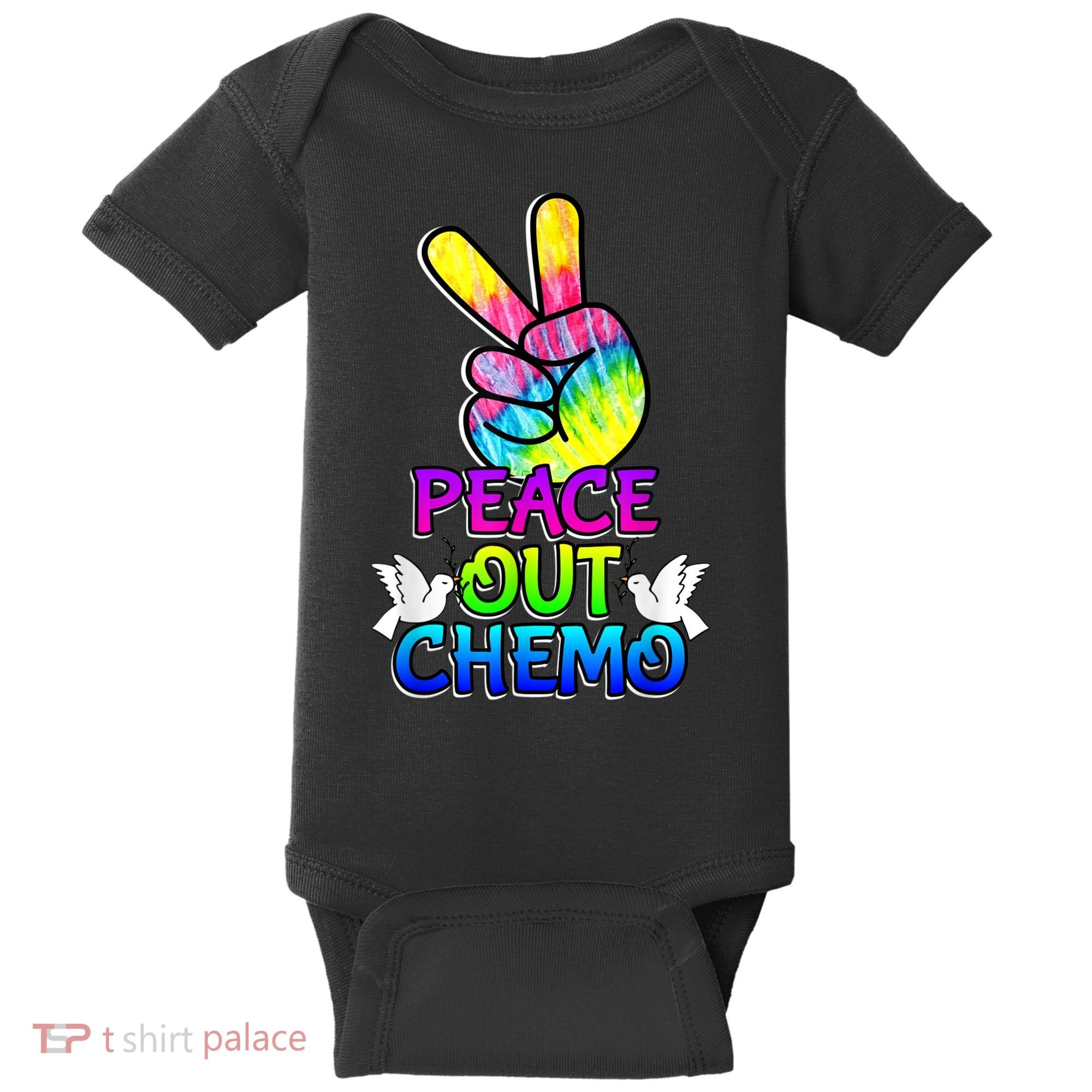 PeaceOut Chemo Last Day Of Chemo End Chemotherapy Cancer Baby Bodysuit