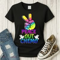 PeaceOut Chemo Last Day Of Chemo End Chemotherapy Cancer Women's T-Shirt thumb 3