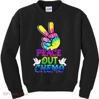 PeaceOut Chemo Last Day Of Chemo End Chemotherapy Cancer Kids Sweatshirt thumb 0