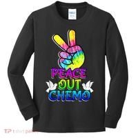 PeaceOut Chemo Last Day Of Chemo End Chemotherapy Cancer Kids Long Sleeve Shirt thumb 0