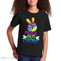 PeaceOut Chemo Last Day Of Chemo End Chemotherapy Cancer Kids T-Shirt thumb 2
