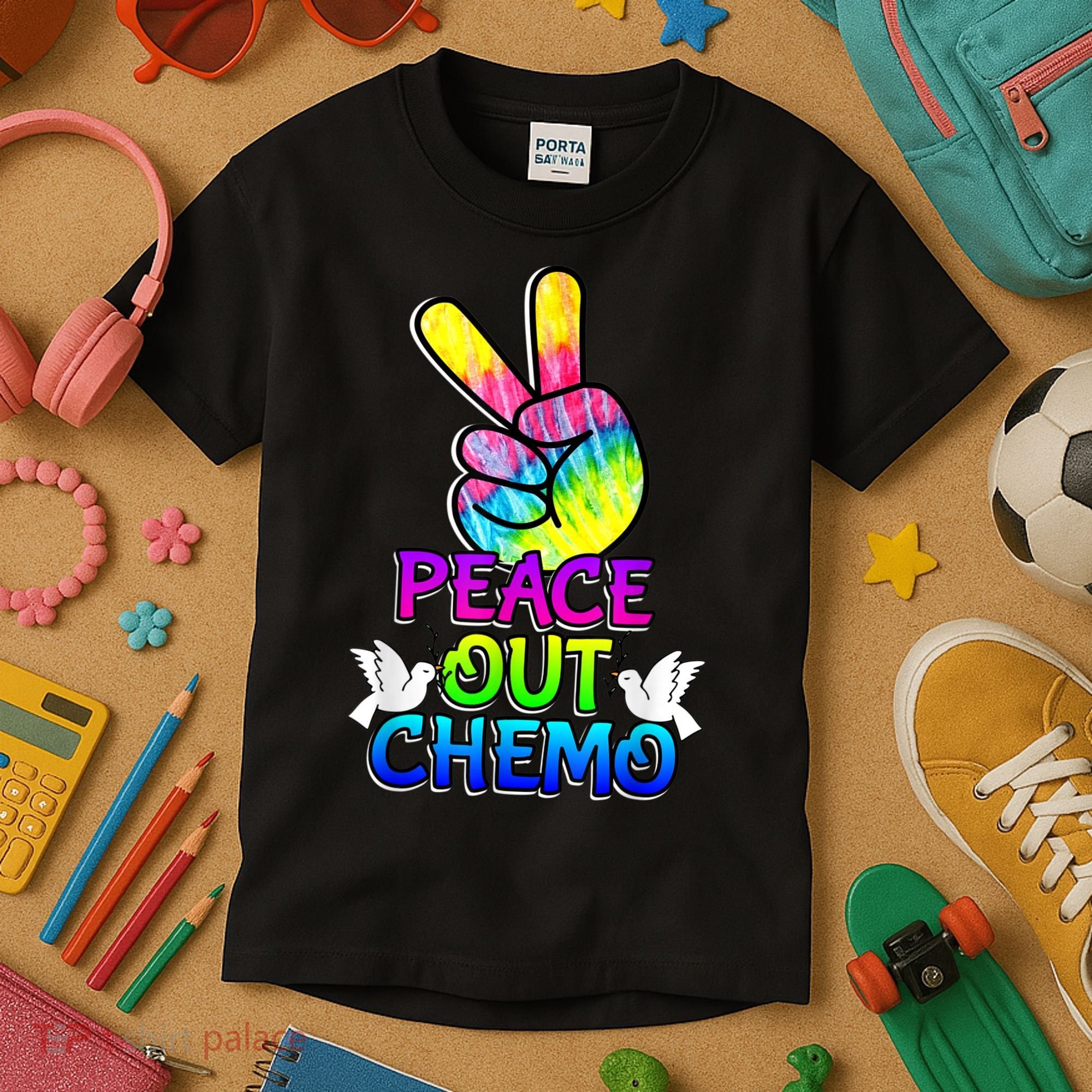 PeaceOut Chemo Last Day Of Chemo End Chemotherapy Cancer Kids T-Shirt