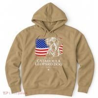 Proud Catahoula Leopard Dog Dad American Flag Patriotic Dog Hoodie thumb 0