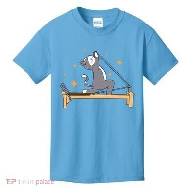 Pilates Cat Lover Funny Kids T-Shirt