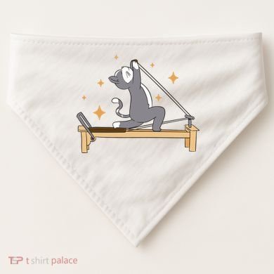 Pilates Cat Lover Funny USA-Made Doggie Bandana