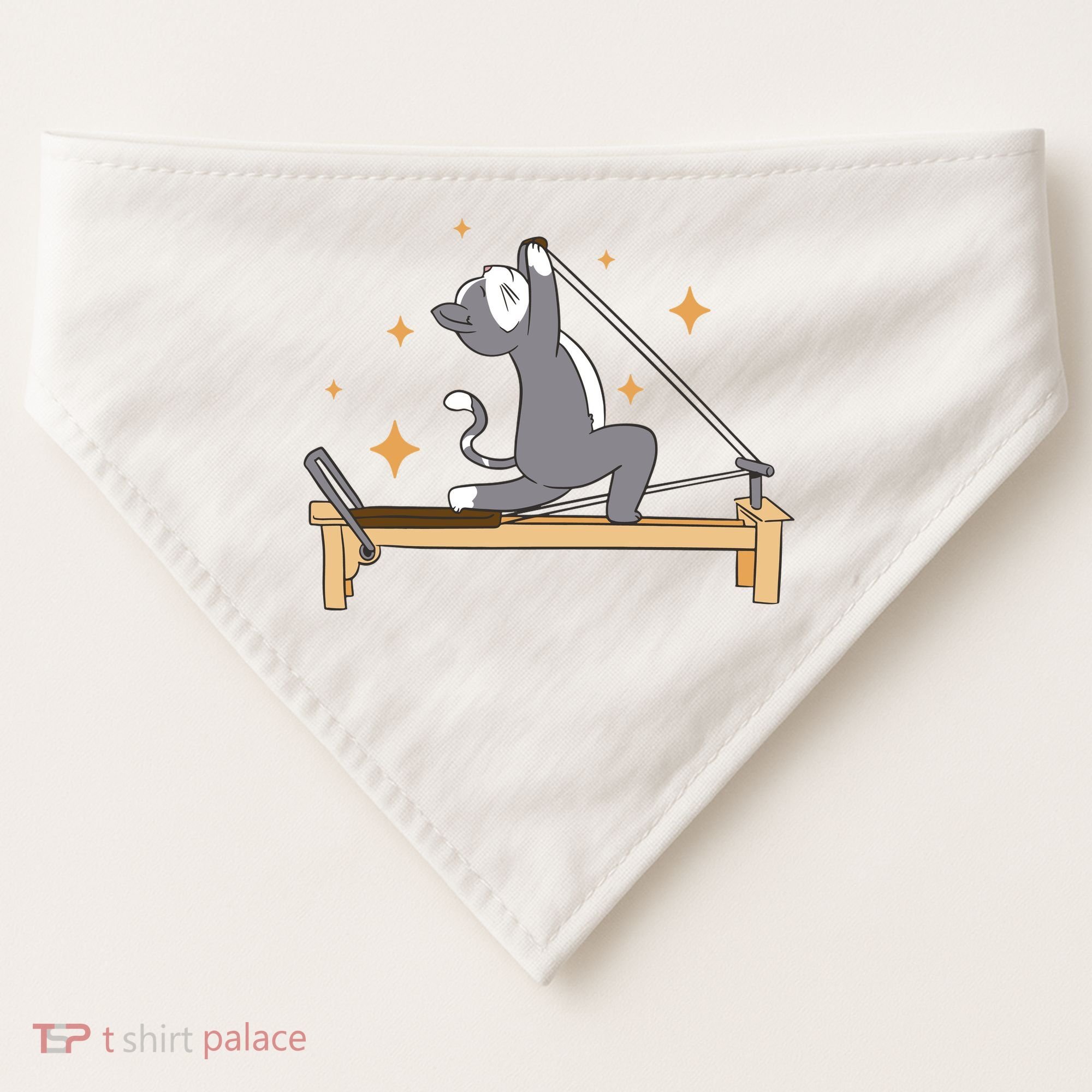 Pilates Cat Lover Funny USA-Made Doggie Bandana