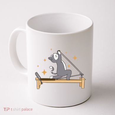 Pilates Cat Lover Funny Coffee Mug