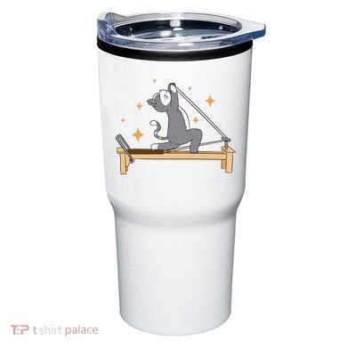 Pilates Cat Lover Funny Tumbler