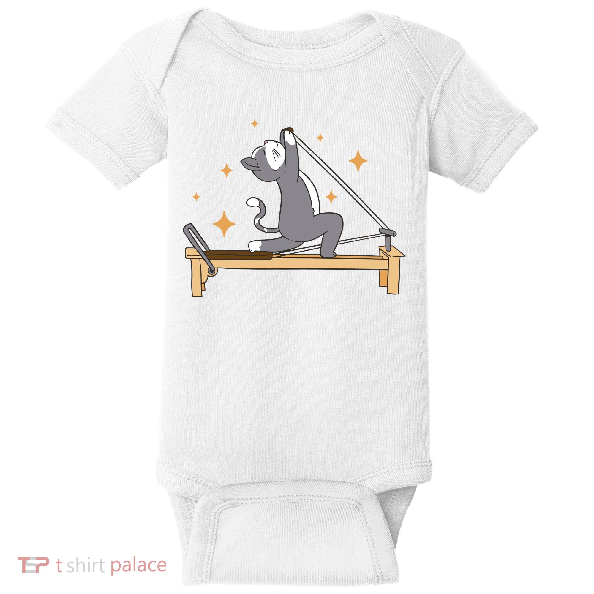 Pilates Cat Lover Funny Baby Bodysuit