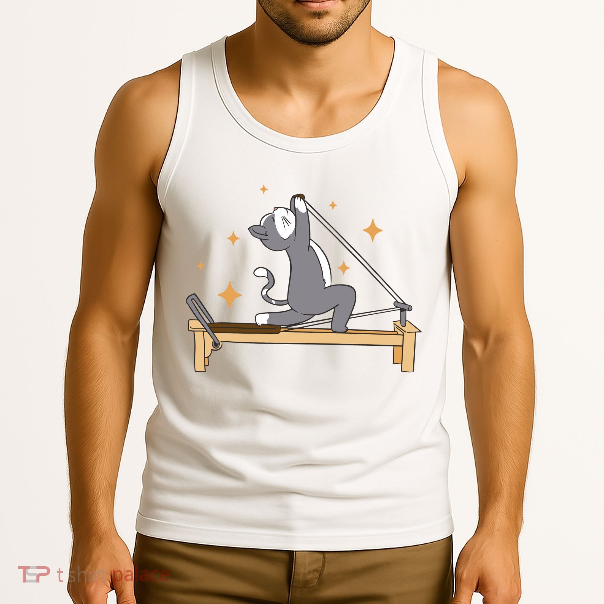 Pilates Cat Lover Funny Tank Top