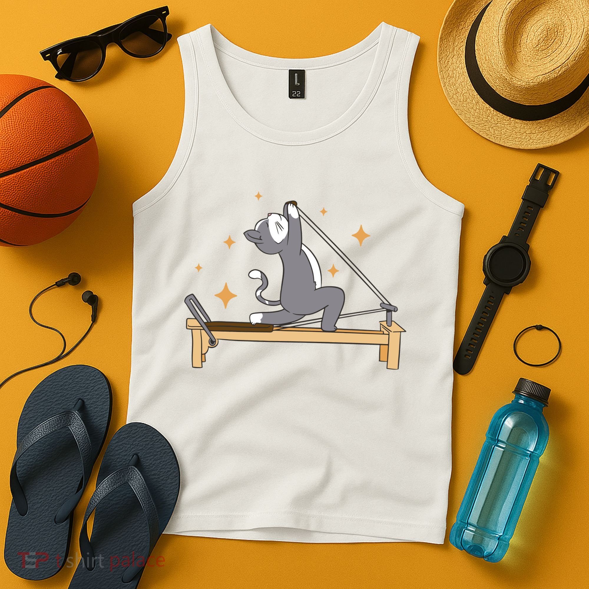 Pilates Cat Lover Funny Tank Top