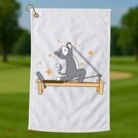 Pilates Cat Lover Funny Golf Towel thumb 1