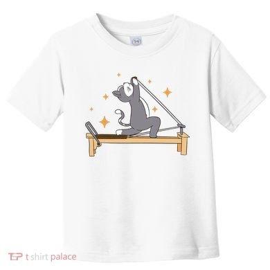 Pilates Cat Lover Funny Toddler T-Shirt