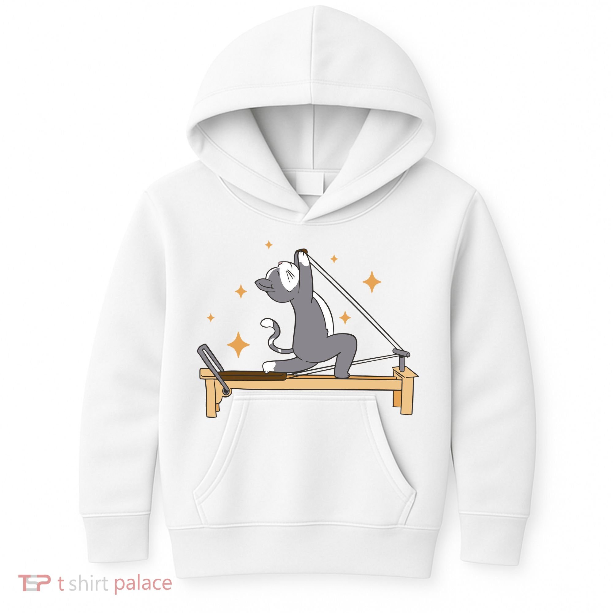 Pilates Cat Lover Funny Kids Hoodie