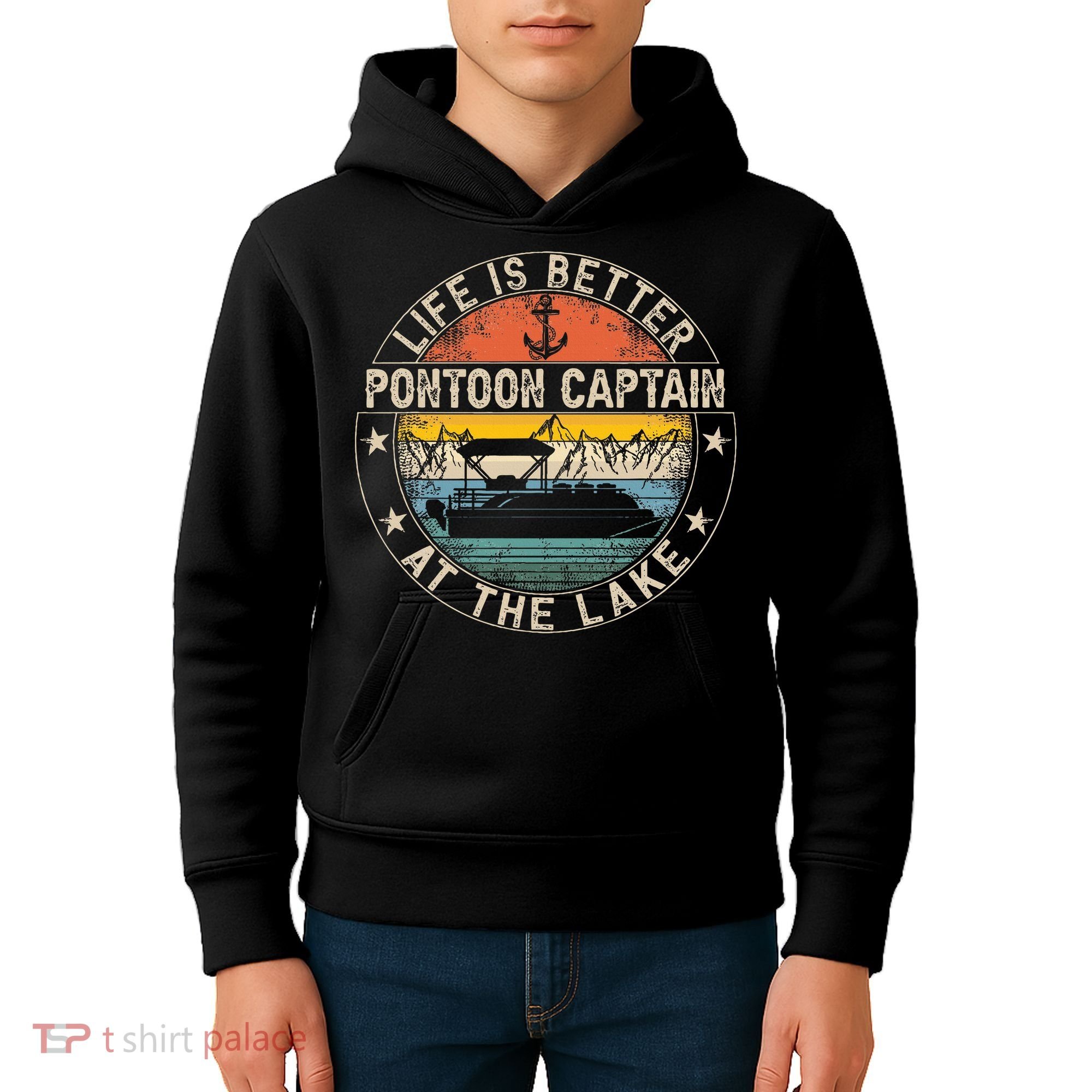 Pontoon Captain Life Is Better At The Lake Kids Hoodie