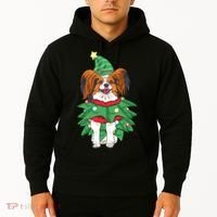 Papillon Christmas Lights Funny Xmas Dog Lover Pajama Hoodie thumb 2