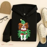 Papillon Christmas Lights Funny Xmas Dog Lover Pajama Hoodie thumb 4