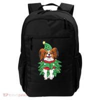 Papillon Christmas Lights Funny Xmas Dog Lover Pajama Backpack thumb 0