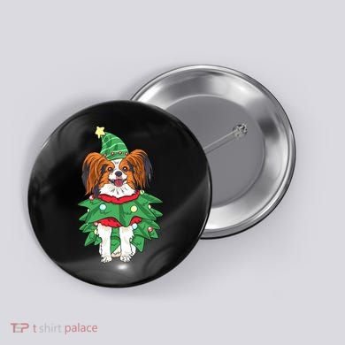 Papillon Christmas Lights Funny Xmas Dog Lover Pajama Button
