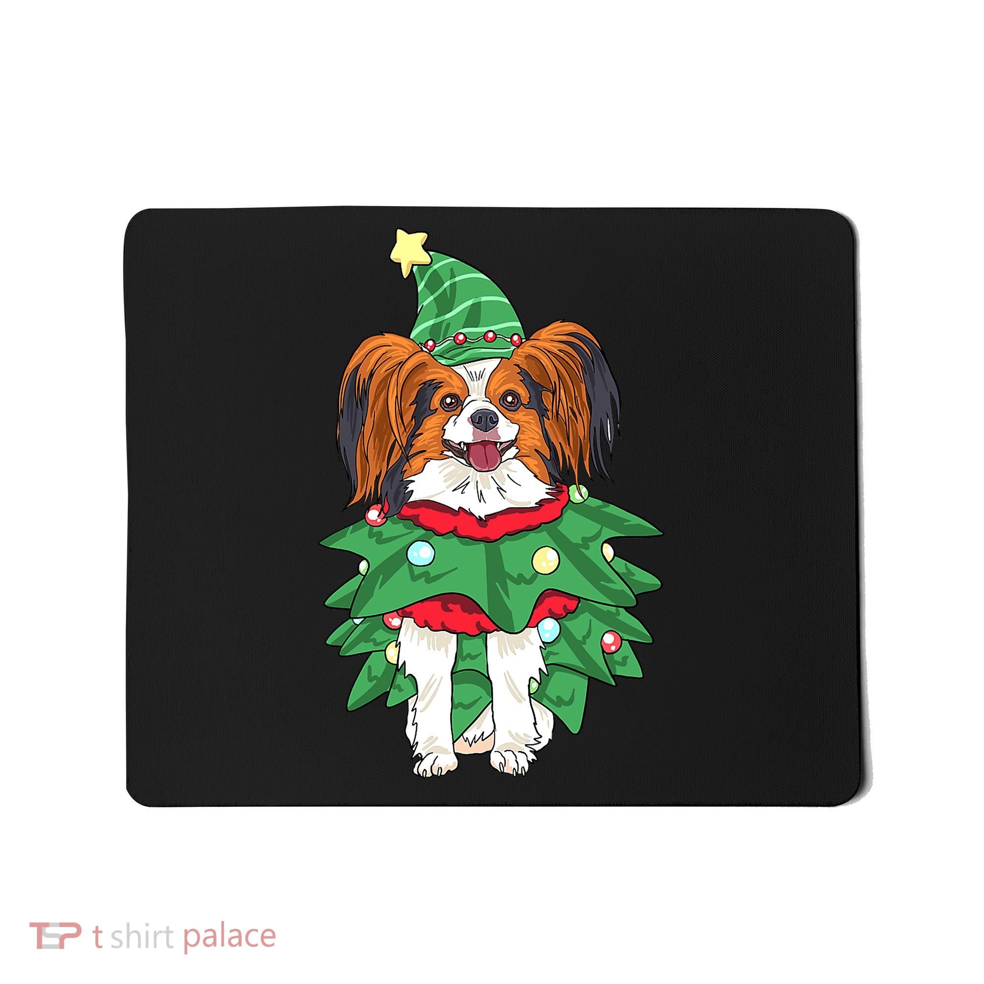 Papillon Christmas Lights Funny Xmas Dog Lover Pajama Mousepad