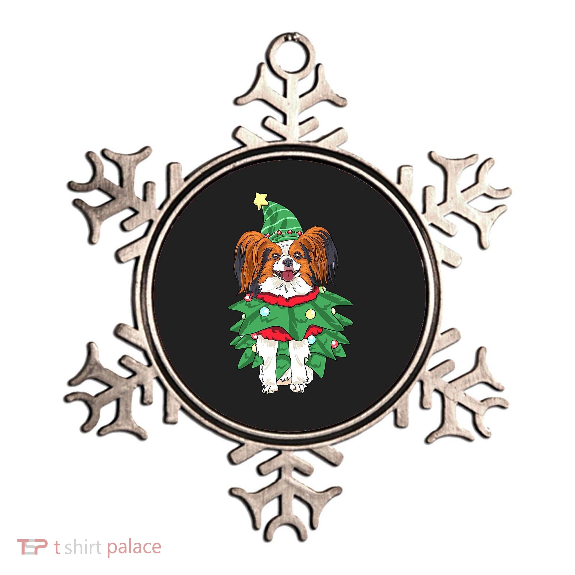 Papillon Christmas Lights Funny Xmas Dog Lover Pajama Ornament