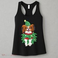 Papillon Christmas Lights Funny Xmas Dog Lover Pajama Women's Tank Top thumb 3